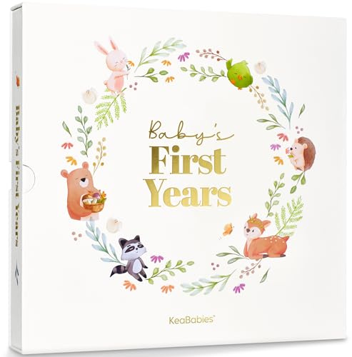 Keepsake Baby Memory Book, Girl, Boy - Beautiful First 5 Year Journal Book, 100 Pages Newborn Milestone Scrapbook, From Pregnancy to Age 5, First Time Mom Gifts for Baby Shower, Gender Neutral (Muse)