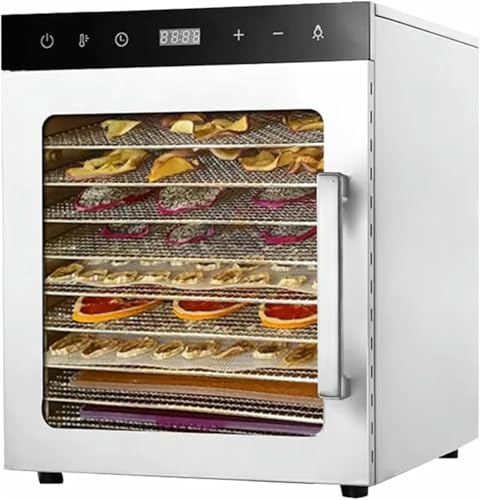 Essiccatore per Alimenti, essiccatore per Alimenti per Carne secca a 10/12 Strati, essiccatore per congelatore in Acciaio Inossidabile per Robot da Cucina Domestico