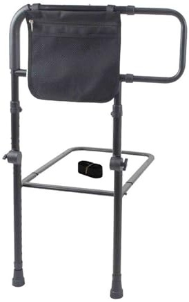 WYBZDA Barandilla Cama Adulto Seguridad Plegables Ajustables Barrera Cama Adultos Portátiles Asidero Cama Individual/Doble Cama Soporta 299 Libras