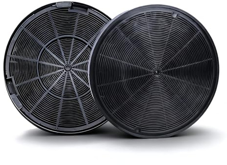 2 aktivt kolfilter Ø 200 mm för köksfläkt AEG/Electrolux 9029793578 EFF62 902980046/4 E3CFF62 Franke 112.0016.755 Bosch/Siemens/NEFF 0748732 00748733 DHZ5316 Miele 06532971 DKF14-1
