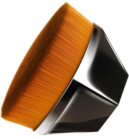 Sunjiyan - Pincel de base, cepillo de contorno, cepillo de cuerpo, cerdas suaves, adecuado para maquillaje facial y corporal, vello vegano para un acabado suave y uniforme