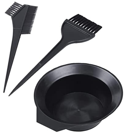 BEAHING Outil de kit de teinture coloration cheveux avec ensemble bol brosse, coloration double face noire pour salon, outils d'application teinture capillaire 3 pièces