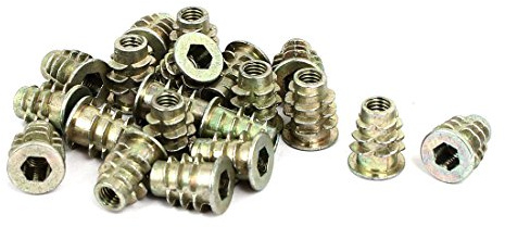 sourcing map 20stk M5x14mm Innensechskant Gewindeeinsatz Muttern | Schnittstelle, Für Holzmöbel