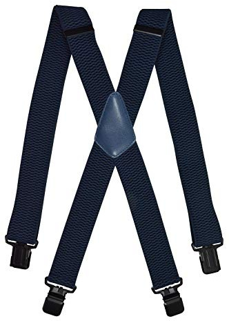 Olata X-formade hängslen för män med svarta klämmor, 4 cm