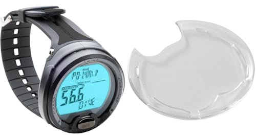 Cressi Leonardo Diving Computer Computer Subacqueo Aria/Nitrox, Modalita Profondimetro, Misura Unica, Unisex Adulto, Nero & Schermo Protettivo Per Diving Computer, Trasparente