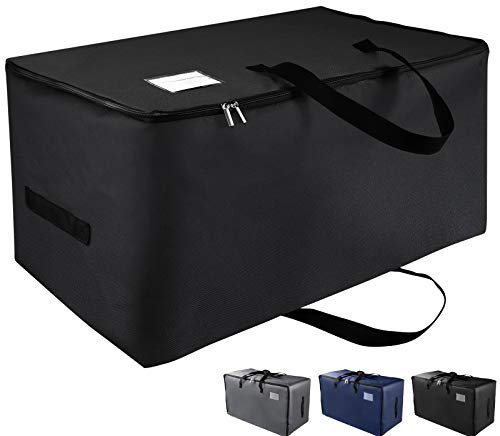 IHOMAGIC Faltbare Unterbettkommode, Aufbewahrungstasche Organisator-Beutel mit Griff, Ultra Große Tasche mit 600D Oxford Wasserdicht Stoff, für Deckbetten Kissen Spielzeug 70x42x35cm Schwarz, 100L