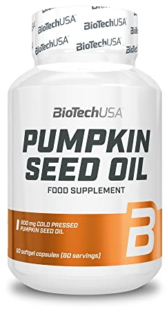 BioTechUSA Pumpkin Seed Oil | Cold-Pressed | 600mg per Softgel | GMO-Free, 60 Capsules