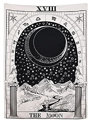 SEIWEI Tarot-Wahrsagungs-Wandteppich, Wandteppich mit Motiven Die Sonne Der Mond Der Stern, Mittelalterliches Europa, Geheimnisvoller Wandbehang Für Schlafzimmer, GT726