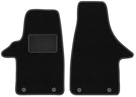 Velours-Fußmatten vorne passend für Volkswagen Transporter T5 2003-2015 | passend für Kastenwagen; Velours-Teppich (Polypropylen), ca. 6,5 mm; rutschfest, vormontierte Befestigungen (Typ AV)