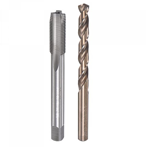 sourcing map 3/8-28 UNC Gewindebohrer gerader Nut M35 Kobalt Schnellarbeitsstahl 8,6mm Spiralbohrer Set Maschinen Gewindebohrer für Edelstahl