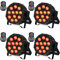 DELIBANG 4PCS RGBW LED Par Strahler Akku, 12 LED Bühnenlicht Wiederaufladbar mit Fernbedienung und Timing, Discolicht Partylicht Effektstrahler 8CH für Outdoor Beleuchtung Bühne Hochzeit Weihnachten