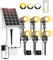 Faretti Solari Esterno 1200LM 6 IN 1, 2 Modalità Dinamiche Lampade Solare da Giardino Impermeabile IP66 Faretto Solare LED da Esterno 6000mAh Luci Solari da Giardino 2700K 4000K 6000K 3 Luminosità