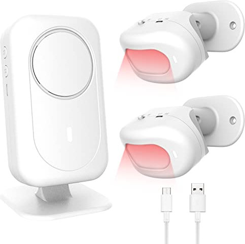 DAYTECH Wireless Motion Sensor Alarm, Motion Alarm ,Bed Alarms for Elderly,Fall Prevention for Elderly Dementia Patients Elderly - 1 Receiver & 2 PIR Motion Sensor