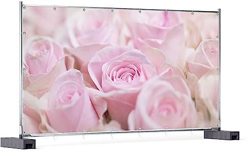 Wallario XXL Outdoor-Poster für Garten oder Balkon Rosafarbene Rosenblüten im Strauß, Motivbanner Größe: ca. 340 x 173 cm, Outdoor-Bild