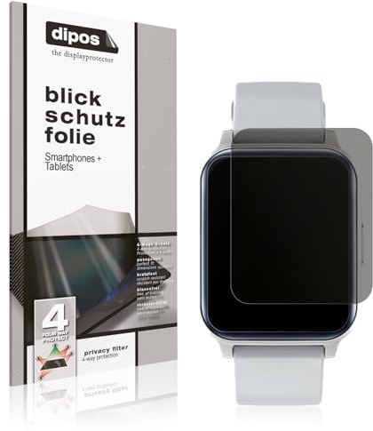 dipos Blickschutzfolie für Fireboltt Ninja 3 | Displayschutz matt mit 4-Wege Sichtschutz-Effekt, Privacy Filter, passt perfekt, kratzfest, blasenfrei, selbstklebend