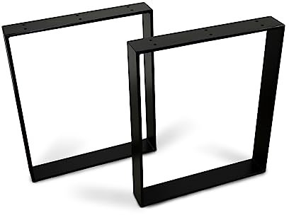 ModernLOFTart Tischbeine Metall Tischkufen 2 Stück - Tischgestell Metall aus 1cm Dickem Flachstahl Gefertigt - Tischfüße für Esstisch, Schreibtischbeine, Konferenztisch Füße