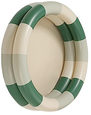 Niedlicher Aufblasbarer Familienpool Im Retro-Stil, Verdickter Wasserpool für Kinder und Babys, Perfekt für Sommerspaß (Grüner Streifen)