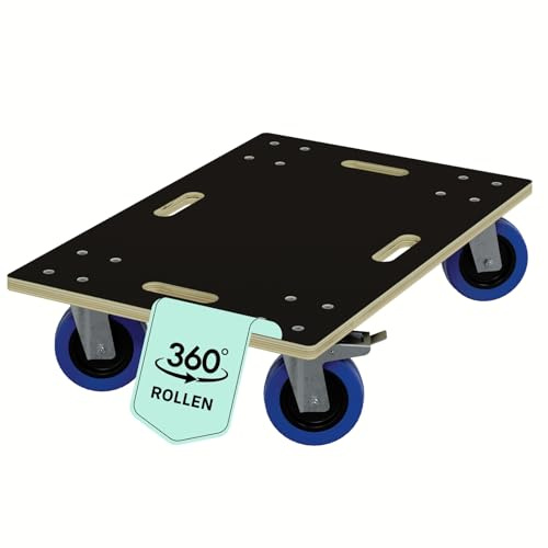 HAGO24 Möbelroller mit Bremse in 40x60cm I Schwerlast-Rollbrett bis 800kg I Möbel-Transportroller mit Griffmulden I hochwertiger Rollwagen für Umzug I Stabile Transporthilfe mit Rollen