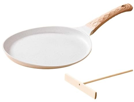 Colcolo Nonstick Crepe Pan with Spreader Multiuse Frying Pan Aluminum Alloy Handle Dosa Pan Tortilla Maker for BBQ Cooktop Stovetop, 6inch