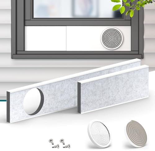 Daisypower Tragbares Klimaanlagen-Fenster-Set mit Schaumstoffisolierung, wärme- und geräuschisoliert, verstellbare Dichtpaneele für AC-Schlauch, passend für Einzel-Doppelfenster, Schiebefenster (15