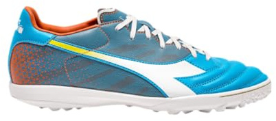 Diadora Brasil Elite Turf Soccer Shoe, Blue/White/Orange, Men, 7
