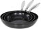 Kitchen Academy Bratpfannen Set 3-teiliges, Pfanne Keramikbeschichtung, Keramikpfanne, Edelstahlgriff, Antihaftbeschichtete Bratpfanne, Edelstahl-Kochgeschirr, 20,24,28cm, Schwarz
