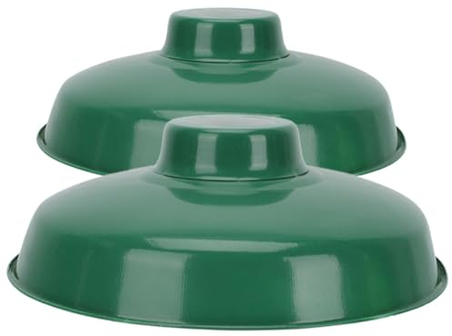 Gadpiparty 2stücke Retro Grüne Enamel Lampenschirme Wasserdichte Industrielle Lichtabdeckung Für Garten Werkstatt Und Außenbereiche Tief Langlebig Und Stilvoll