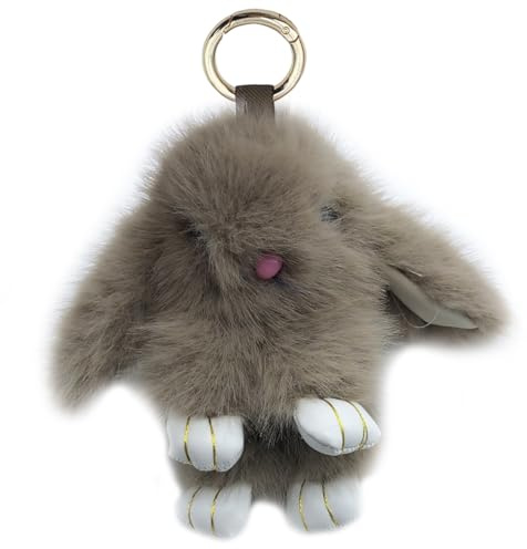 Xsclpomddy Mini Plüsch Hase Schlüsselanhänger Plüsch-Häschen Schlüsselanhänger Pom Poms Taschenanhänger Handtasche Autoschlüssel Dekoration