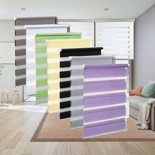 100 % Verdunkelungsrollo, 70 x 150 cm, Thermo-Rollos mit Metallhalterungen & Beschlägen, für Kinderzimmer, Schlafzimmer und Reisen, Lila