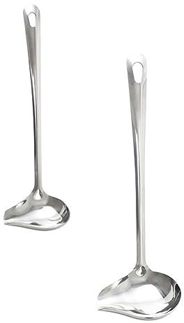 Garneck Set Di 2 Cucchiai in Acciaio Inossidabile Per Salsa Cucchiaio Per Imbastire Cucchiai Da Portata Beccuccio Per Mescolare