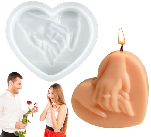 Moule à bougie en forme de cœur, moule en forme de cœur en silicone Moules