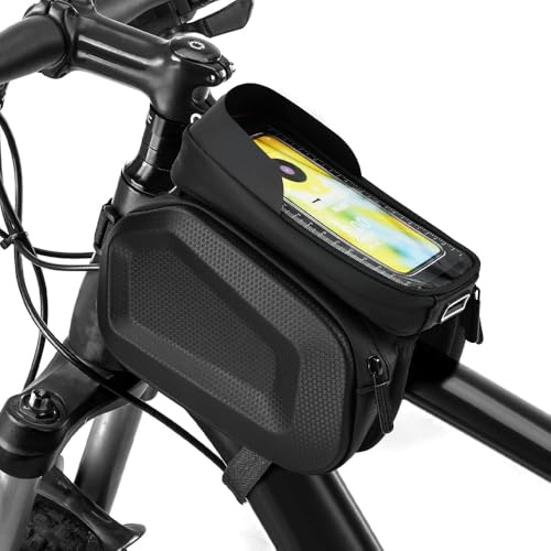 XRPRPX Sacoche de Cadre Velo Étanche Sac Cadre Vélo Téléphone Support de Téléphone Bicyclette Sacoche Vélo VTT Imperméable avec Écran Tactile en TPU pour Téléphones Mobiles jusqu'à 7''