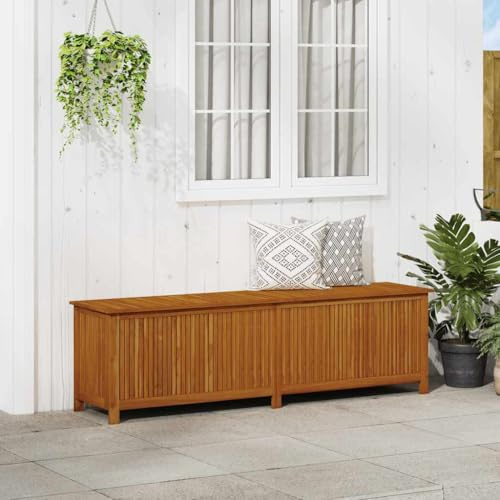 Refined Akazienholz Massiv Gartenbox Auflagenbox Kissenbox Gartentruhe Kissentruhe Gartenmöbel Truhe Box Kiste Garten-Aufbewahrungsbox 200x50x58 cm Massivholz Akazie