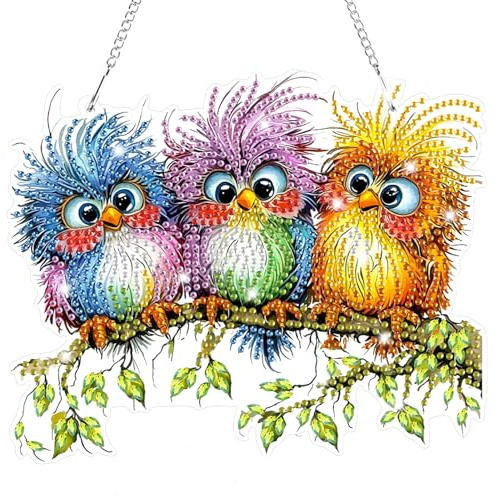 Lxmsja 5D Diamond Painting Ciondolo Diamond Art per bambini adulti, set di decorazioni da appendere per adulti, regalo per ragazze 7 8 9 10 11 anni -12