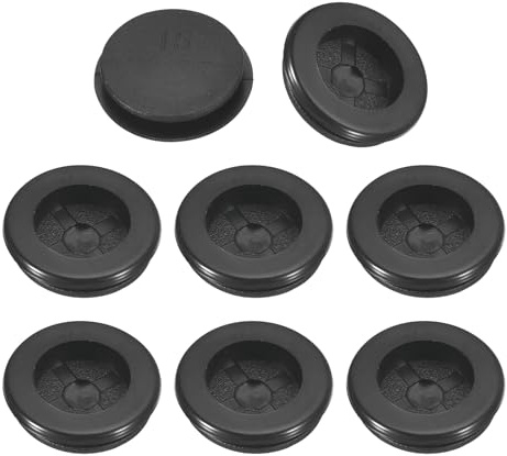 QUARKZMAN 22Pcs Pasacables Arandelas de Goma para Agujero de 9/16 (15mm), 1/2 (12mm) ID Tapones de Agujero de Un Solo Lado Anillo de Junta para Protección de Cable, Negro
