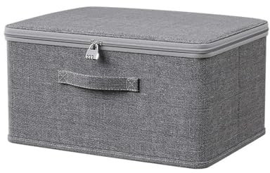 Scatola richiudibile, in tessuto, scatola portaoggetti con coperchio, in tessuto, organizer per frigorifero, per caramelle, giocattoli, giocattoli per vestiti (38 x 25,5 x 16 cm)