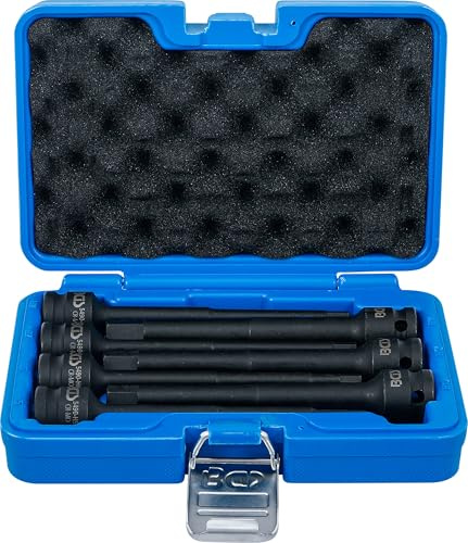 BGS 5490 | Kraft-Bit-Einsatz-Satz | Innensechskant 5-14 mm | 7-tlg. | Länge 150 mm | Antrieb Innenvierkant 12,5 mm (1/2) | Chrom-Molybdän-Stahl | für Hand- und Schlagschrauber