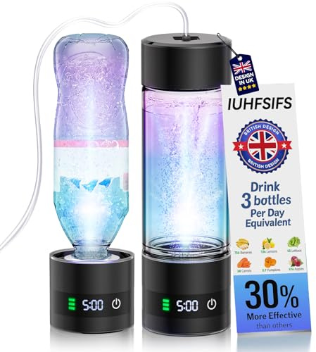IUHFSIFS 5.0 Upgrade Hydrogen Water Bottle Generator 【 Double Super Hydrogen Content 5000PPB】 Hydro Water Bottle 【NO.1 Double Hydrogen Content】 H2-Elektrolyse-500ML Hydrogen Water Bottle