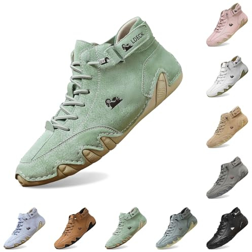 Alpaca Chaussures pieds nus pour homme et femme Chaussures ergonomiques unisexes en cuir pour homme et femme, 01 vert clair, 39 EU Large