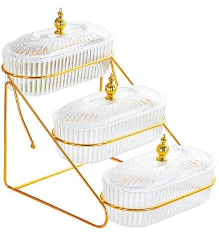 predolo Plat de Service à étages pour Fruits et Collations pour La Maison et Les événements, 3 Couches