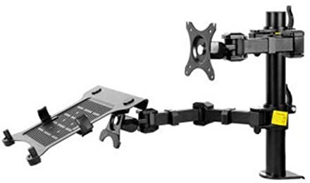 JEQGDLUI 10-15,6 Portátil+10-27 Soporte de Monitor Soporte de Mesa for computadora portátil de Doble Brazo Soporte de Escritorio for computadora portátil Soporte for computadora portátil