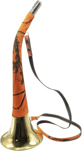 Januel JA32203A Corne PAVILLON Laiton GAINEE Camo 50CM Blister Adulte Unisexe, Camouflage sous-Bois Orange