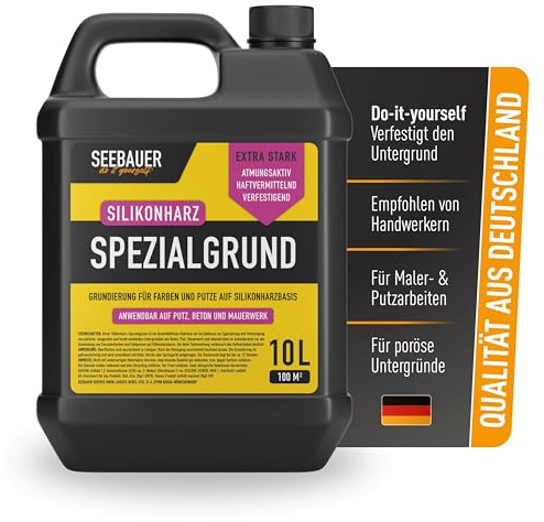 SEEBAUER diy Silikonharz-Spezialgrund 10L - Grundierung für Fassadenfarben und Putze auf Silikonharzbasis