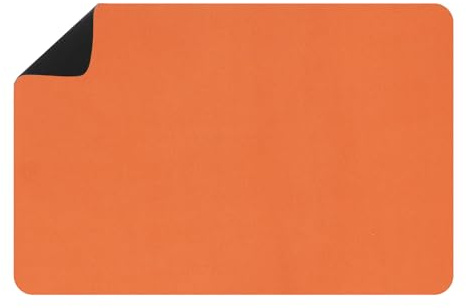 sourcing map 23.6 x 15.7 Inch Large Placemat for Kitchen Counter, Heat Resistant Coffee Bar Mat Non-Slip Countertop Table Protector Insulated Placemat, Orange