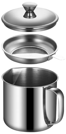 Hemobllo Contenitore Filtrante Per Olio e Grasso in Acciaio Inossidabile Utensile Da Cucina Per Conservazione e Separazione Liquidi Colore