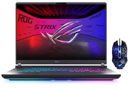 ASUS ROG Strix G16 (2025) Gaming Laptop, 16 FHD+ 16:10 165Hz/3ms Display, NVIDIA GeForce RTX 5060 Laptop, Intel Core i7-14650HX, 16GB DDR5 | 1TB M.2 PCIe SSD | WiFi 7, Win11 Pro con mouse progettato