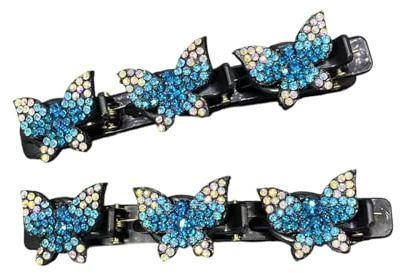1 paire de pinces à cheveux scintillantes en acrylique pour femme, design double couche, tenue sûre pour mariages, fêtes, style quotidien, antidérapant, double couche
