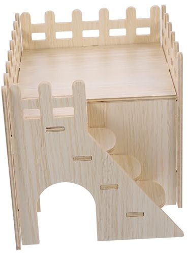 ARTSEWPLY Maison Bois pour Hamster et Cochon Cachette Naturelle Résistante Aux Morsures Abri Sécurisé et Confortable pour Petits Rongeurs