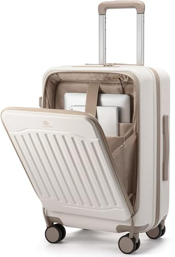 LOVEVOOK Handgepäck Koffer mit TSA, 100% PC Rollkoffer Reisekoffer Hartschalen, Klein Cabin Suitcase Carry on Luggage Kabinenkoffer mit 15.6 Zoll Laptopfach, 55 cm, 45L