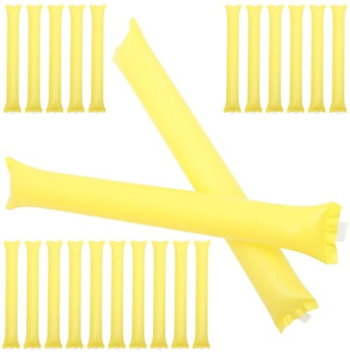 Veemoon Bâtons de Bruit Gonflables Jaunes 50 Pcs en Polyéthylène pour Cheerleading, Engins Sonores Légers et Compacts, Accessoires de Pom-Pom pour Événements Sportifs et Fêtes